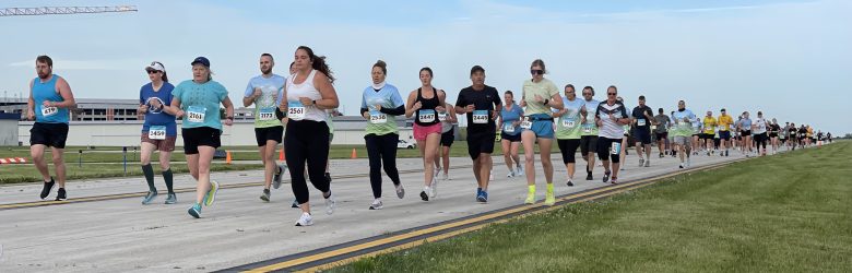 GRR Runway 5k race and kids mile fun run at Gerald R. Ford International Airport in Grand Rapids, Michigan