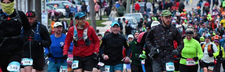 Runners in Rock CF Thumb Coast Marathon, Half Marathon, and 5K in Caseville and Port Austin, MI